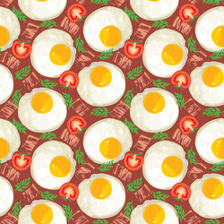 appetizing seamless pattern with fried eggs vector image