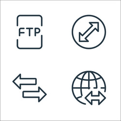data transfer line icons linear set quality vector image