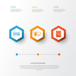 Digital icons set collection of keypad personal vector