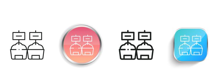 ice cream icon thin linear regular and button vector image