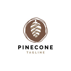 Simple minimalist geometric pine cone logo design Vector Image