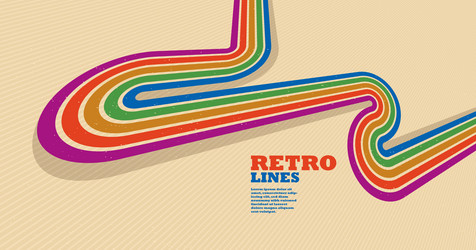 retro lines abstract background 3d dimensional vector image