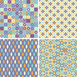 set of abstract seamless patterns vector image