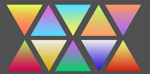 Set of gradient futuristic triangles vector