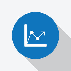 white line graph icon in blue circle with shadow vector image