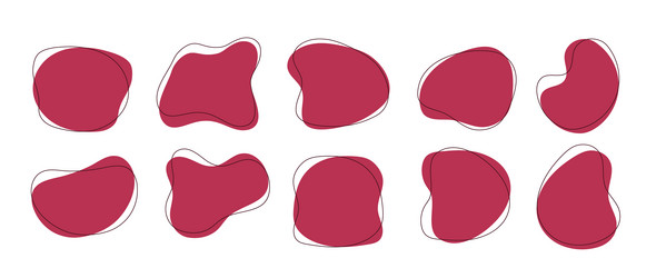 set of freeform or irregular blob simple liquid vector image