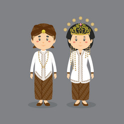 character west java wearing traditional dress vector