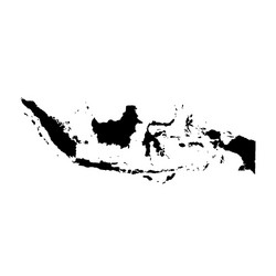 Indonesia Map - Black and White Vector Image