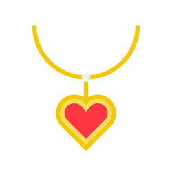 necklace and ruby heart pendant jewelry related vector