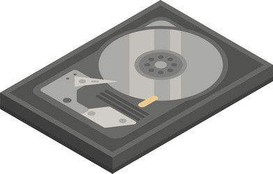 Old hard disk icon isometric style vector