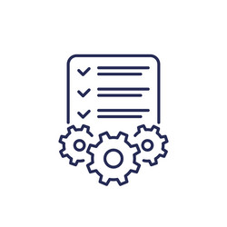 Procedures project line icon with checklist vector