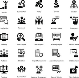 project management icons Vector Image