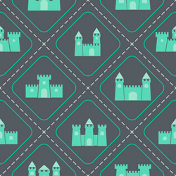 Seamless background with different castles vector