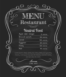 Vintage Restaurant Menu Blackboard Vector Image