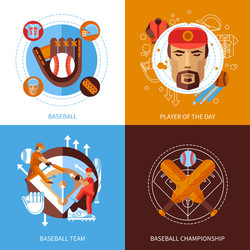 Baseball concept icons set vector