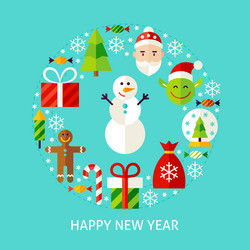 Happy new year flat concept vector