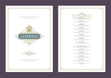 Menu design template with cover and restaurant vector