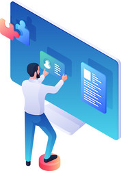 Programmer is developing online user account vector