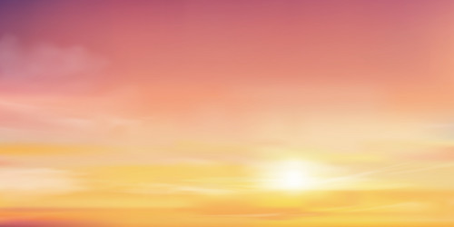 sunrise morning with orangeyellow and pink sky vector