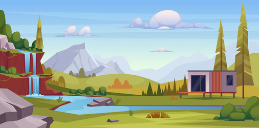Cartoon Nature Landscape Background vector image