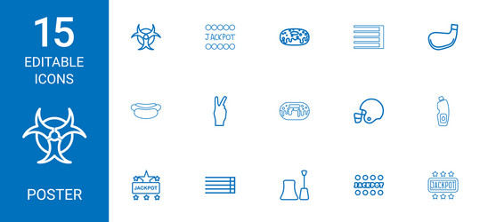 15 poster icons vector