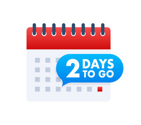 2 days to go countdown timer clock icon time vector image