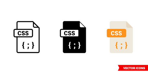 Css file icon 3 types isolated sign vector