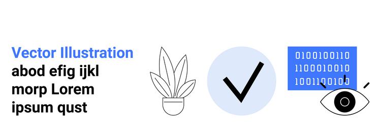 digital data security visual check mark binary vector image