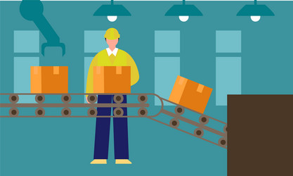 Factory worker flat icon Royalty Free Vector Image