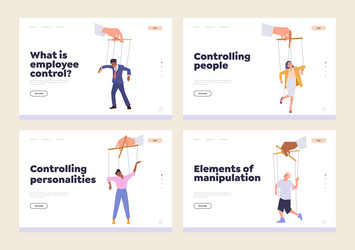 set of landing page with manipulation vector