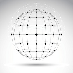 abstract geometric 3d wireframe object modern vector image