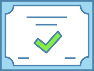 Certificate with seal rgb color icon Royalty Free Vector