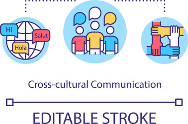 Cross cultural communication concept icon vector