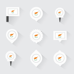 Cyprus flag and pins for infographic map vector