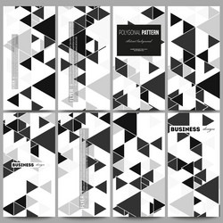 flyers set triangular pattern abstract vector image