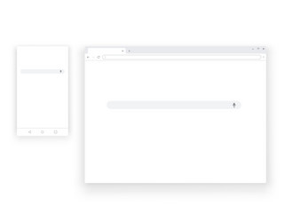 mobile and web browser windows mock up vector image