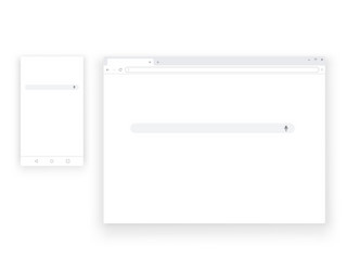 Mobile and web browser windows mock up vector