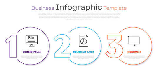 set line computer monitor with resume document vector