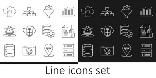 set line server data web hosting document vector image