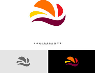 Fast cloud logo design concept tech Royalty Free Vector