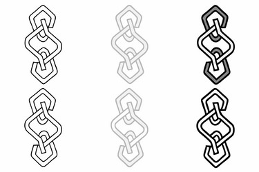 geometric icon set with interlocking hexagonal vector image