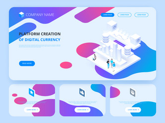 header for website cryptocurrency and blockchain vector image