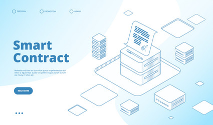 smart contract concept ethereum cryptography vector image