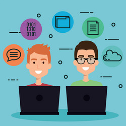 software language programmer avatar vector image
