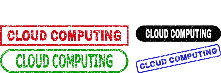 cloud computing rectangle watermarks with grunge vector image