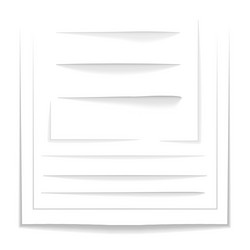 set of realistic sheet drop shadows on transparent vector image