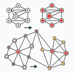 simplified blockchain network diagrams vector image
