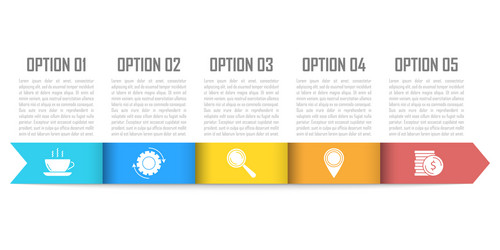 Template infographic with arrows vector