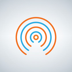 wifi signal circle waves icon flat design style vector