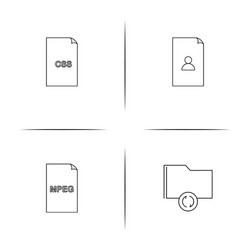 files and folders sign simple linear icon vector image